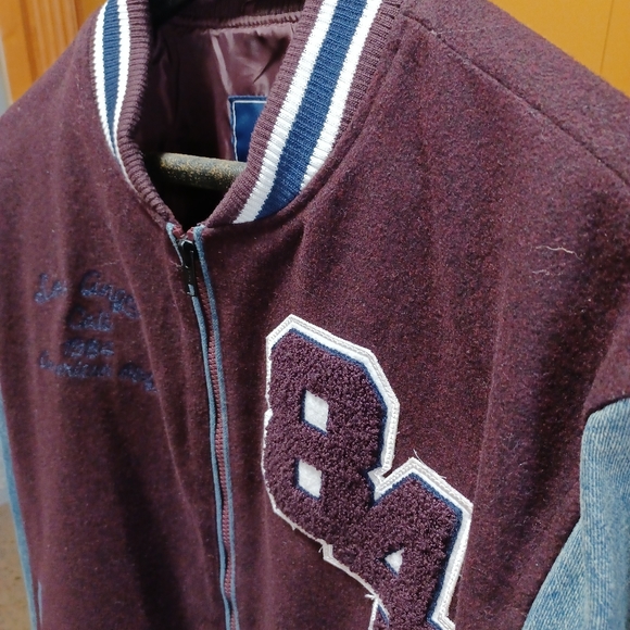 American Rag Varsity Jacket (Men XL) (Denim, Maroon) - Picture 6 of 9